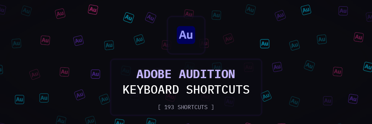 Adobe Audition keyboard shortcuts