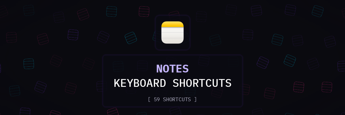 Notes keyboard shortcuts
