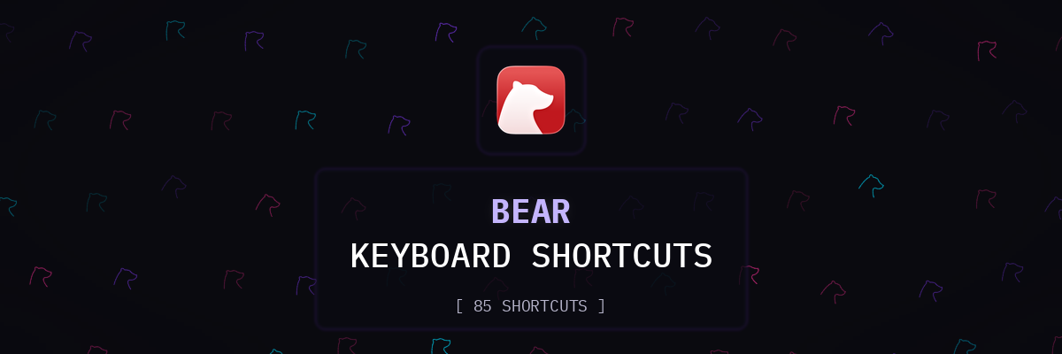 Bear keyboard shortcuts