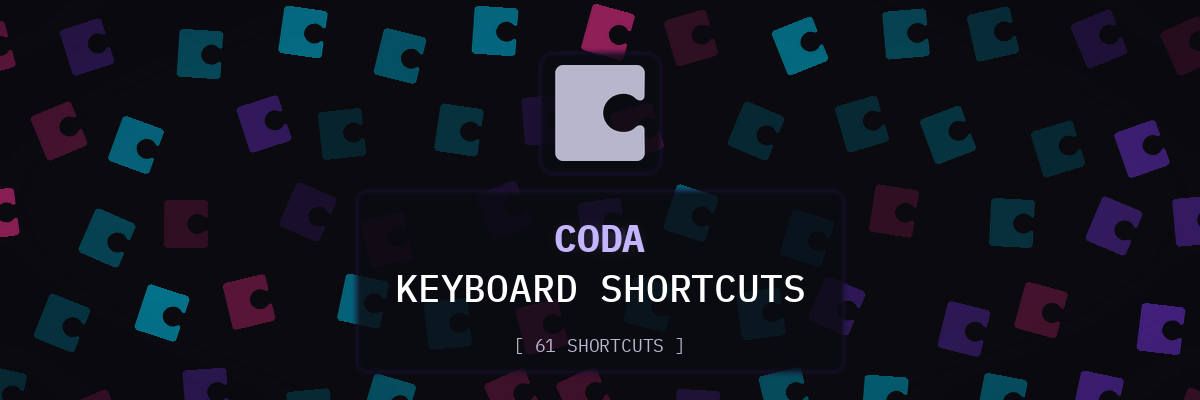 Coda keyboard shortcuts
