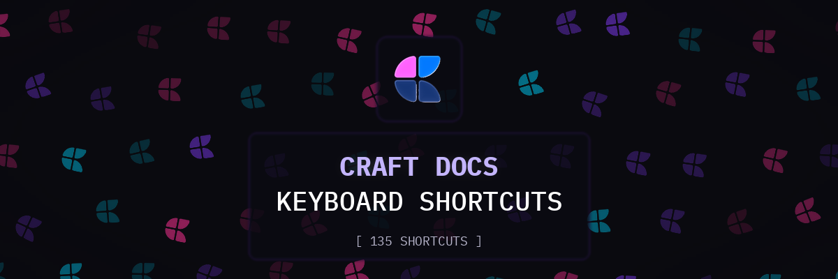 Craft Docs keyboard shortcuts