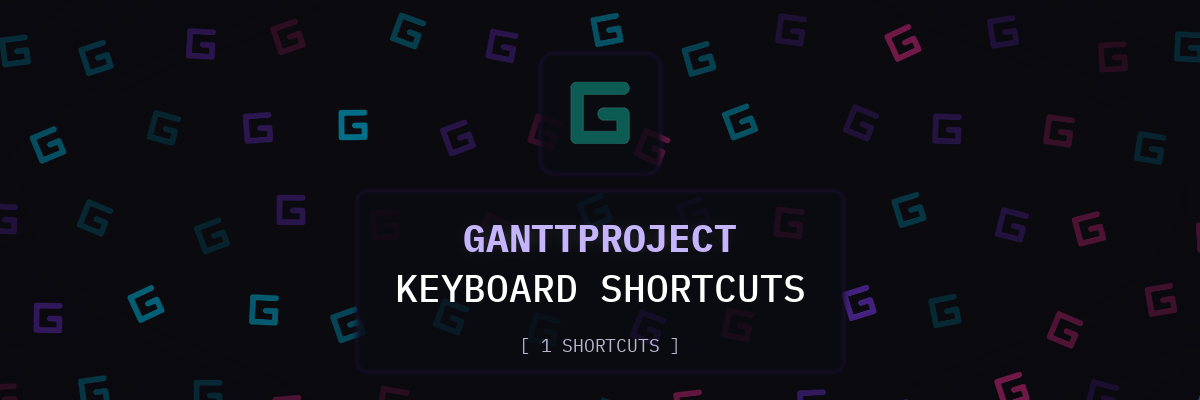 GanttProject keyboard shortcuts